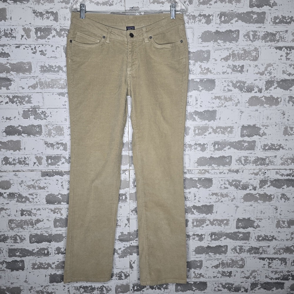 Patagonia Corduroy Pants Womens 29 Khaki Tan Straight Leg Organic Cotton Stretch